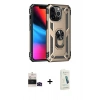 MARSİLYAN™- iPhone 14 Pro Max Kılıf Ahenk Klasik Koleksiyonu - Şeffaf Pasifik Cam Ekran Koruyucu + Bilvis Titan Kamera Lens - SH