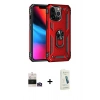 MARSİLYAN™- iPhone 14 Pro Max Kılıf Ahenk Klasik Koleksiyonu - Şeffaf Pasifik Cam Ekran Koruyucu + Bilvis Titan Kamera Lens - GD