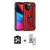 MARSİLYAN™- iPhone 14 Pro Max Kılıf Ahenk Klasik Koleksiyonu - Şeffaf Royal Nano Ekran Koruyucu + PVD Metal Kamera Lens - TU