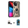 MARSİLYAN™- iPhone 14 Pro Max Kılıf Ahenk Klasik Koleksiyonu - Siyah 18D Cam Ekran Koruyucu + Bilvis Titan Kamera Lens - GS