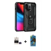 MARSİLYAN™- iPhone 14 Pro Max Kılıf Ahenk Klasik Koleksiyonu - Siyah 18D Cam Ekran Koruyucu + Bilvis Titan Kamera Lens - DNMR