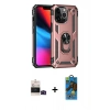 MARSİLYAN™- iPhone 14 Pro Max Kılıf Ahenk Klasik Koleksiyonu - Siyah 18D Cam Ekran Koruyucu + Bilvis Titan Kamera Lens - SH