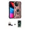 MARSİLYAN™- iPhone 14 Pro Max Kılıf Ahenk Klasik Koleksiyonu - Siyah 360 Mat Full Body Arka Koruyucu + Bilvis Titan Kamera Lens - SH