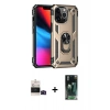 MARSİLYAN™- iPhone 14 Pro Max Kılıf Ahenk Klasik Koleksiyonu - Siyah 360 Mat Full Body Arka Koruyucu + Bilvis Titan Kamera Lens - SH
