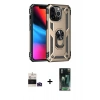 MARSİLYAN™- iPhone 14 Pro Max Kılıf Ahenk Klasik Koleksiyonu - Siyah 360 Mat Full Body Arka Koruyucu + Bilvis Titan Kamera Lens - DNMR