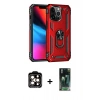 MARSİLYAN™- iPhone 14 Pro Max Kılıf Ahenk Klasik Koleksiyonu - Siyah 360 Mat Full Body Arka Koruyucu + PVD Metal Kamera Lens - TU