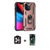 MARSİLYAN™- iPhone 14 Pro Max Kılıf Ahenk Klasik Koleksiyonu - Siyah 360 Mat Full Body Arka Koruyucu + PVD Metal Kamera Lens - TU