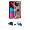 MARSİLYAN™- iPhone 14 Pro Max Kılıf Ahenk Klasik Koleksiyonu - Siyah 3D Antistatik Cam Ekran Koruyucu + Raze Metal Kamera Lens - GS