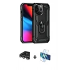 MARSİLYAN™- iPhone 14 Pro Max Kılıf Ahenk Klasik Koleksiyonu - Siyah 3D Antistatik Cam Ekran Koruyucu + Raze Metal Kamera Lens - GS