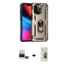 MARSİLYAN™- iPhone 14 Pro Max Kılıf Ahenk Klasik Koleksiyonu - Siyah 6D Mat Seramik Hayalet Nano Ekran Koruyucu + Bilvis Titan Kamera Lens - GS