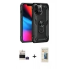 MARSİLYAN™- iPhone 14 Pro Max Kılıf Ahenk Klasik Koleksiyonu - Siyah 6D Mat Seramik Hayalet Nano Ekran Koruyucu + Bilvis Titan Kamera Lens - DNMR