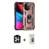 MARSİLYAN™- iPhone 14 Pro Max Kılıf Ahenk Klasik Koleksiyonu - Siyah 6D Mat Seramik Hayalet Nano Ekran Koruyucu + PVD Metal Kamera Lens - TU