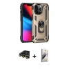 MARSİLYAN™- iPhone 14 Pro Max Kılıf Ahenk Klasik Koleksiyonu - Siyah Bilvis 3D Mat Cam Ekran Koruyucu + Raze Metal Kamera Lens - GD