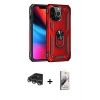 MARSİLYAN™- iPhone 14 Pro Max Kılıf Ahenk Klasik Koleksiyonu - Siyah Bilvis 3D Mat Cam Ekran Koruyucu + Gümüş Raze Metal Kamera Lens