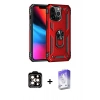 MARSİLYAN™- iPhone 14 Pro Max Kılıf Ahenk Klasik Koleksiyonu - Siyah Bilvis 5in1 3D Magic Cam Ekran Koruyucu + PVD Metal Kamera Lens - TU