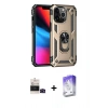 MARSİLYAN™- iPhone 14 Pro Max Kılıf Ahenk Klasik Koleksiyonu - Siyah Bilvis 5in1 3D Magic Cam Ekran Koruyucu + Bilvis Titan Kamera Lens - SH
