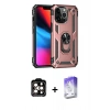 MARSİLYAN™- iPhone 14 Pro Max Kılıf Ahenk Klasik Koleksiyonu - Siyah Bilvis 5in1 3D Magic Cam Ekran Koruyucu + PVD Metal Kamera Lens - TU