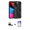 MARSİLYAN™- iPhone 14 Pro Max Kılıf Ahenk Klasik Koleksiyonu - Siyah Bilvis 5in1 3D Magic Cam Ekran Koruyucu + Derin Mor Bilvis Titan Kamera Lens