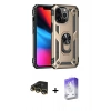MARSİLYAN™- iPhone 14 Pro Max Kılıf Ahenk Klasik Koleksiyonu - Siyah Bilvis 5in1 3D Magic Cam Ekran Koruyucu + Raze Metal Kamera Lens - GD