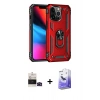 MARSİLYAN™- iPhone 14 Pro Max Kılıf Ahenk Klasik Koleksiyonu - Siyah Bilvis 5in1 5D Magic Hayalet Cam Ekran Koruyucu + Bilvis Titan Kamera Lens - SH