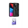 MARSİLYAN™- iPhone 14 Pro Max Kılıf Ahenk Klasik Koleksiyonu - Siyah Bilvis 5in1 5D Magic Hayalet Cam Ekran Koruyucu