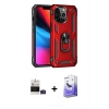 MARSİLYAN™- iPhone 14 Pro Max Kılıf Ahenk Klasik Koleksiyonu - Siyah Bilvis 5in1 5D Magic Hayalet Cam Ekran Koruyucu + Bilvis Titan Kamera Lens - DNMR