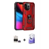 MARSİLYAN™- iPhone 14 Pro Max Kılıf Ahenk Klasik Koleksiyonu - Siyah Bilvis 5in1 5D Magic Hayalet Cam Ekran Koruyucu + Bilvis Titan Kamera Lens - GS