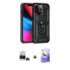 MARSİLYAN™- iPhone 14 Pro Max Kılıf Ahenk Klasik Koleksiyonu - Siyah Bilvis 5in1 5D Magic Hayalet Cam Ekran Koruyucu + Bilvis Titan Kamera Lens - DNMR