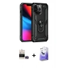 MARSİLYAN™- iPhone 14 Pro Max Kılıf Ahenk Klasik Koleksiyonu - Siyah Bilvis 5in1 5D Magic Hayalet Cam Ekran Koruyucu + Bilvis Titan Kamera Lens - GS