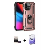 MARSİLYAN™- iPhone 14 Pro Max Kılıf Ahenk Klasik Koleksiyonu - Siyah Bilvis 5in1 5D Magic Hayalet Cam Ekran Koruyucu + Bilvis Titan Kamera Lens - DNMR