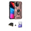MARSİLYAN™- iPhone 14 Pro Max Kılıf Ahenk Klasik Koleksiyonu - Siyah Bilvis 5in1 5D Magic Hayalet Cam Ekran Koruyucu + Gold Raze Metal Kamera Lens