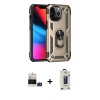 MARSİLYAN™- iPhone 14 Pro Max Kılıf Ahenk Klasik Koleksiyonu - Siyah Bilvis Hayalet Cam Ekran Koruyucu + Bilvis Titan Kamera Lens - DNMR