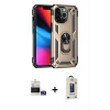 MARSİLYAN™- iPhone 14 Pro Max Kılıf Ahenk Klasik Koleksiyonu - Siyah Bilvis Hayalet Cam Ekran Koruyucu + Bilvis Titan Kamera Lens - GS