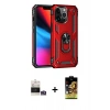 MARSİLYAN™- iPhone 14 Pro Max Kılıf Ahenk Klasik Koleksiyonu - Siyah Buffer Cam Ekran Koruyucu + Bilvis Titan Kamera Lens - GS