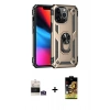 MARSİLYAN™- iPhone 14 Pro Max Kılıf Ahenk Klasik Koleksiyonu - Siyah Buffer Cam Ekran Koruyucu + Bilvis Titan Kamera Lens - GS