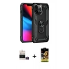 MARSİLYAN™- iPhone 14 Pro Max Kılıf Ahenk Klasik Koleksiyonu - Siyah Buffer Cam Ekran Koruyucu + Gold Bilvis Titan Kamera Lens