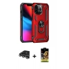 MARSİLYAN™- iPhone 14 Pro Max Kılıf Ahenk Klasik Koleksiyonu - Siyah Buffer Cam Ekran Koruyucu + Gümüş Raze Metal Kamera Lens