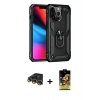 MARSİLYAN™- iPhone 14 Pro Max Kılıf Ahenk Klasik Koleksiyonu - Siyah Buffer Cam Ekran Koruyucu + Raze Metal Kamera Lens - GD