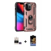 MARSİLYAN™- iPhone 14 Pro Max Kılıf Ahenk Klasik Koleksiyonu - Siyah Buffer Hayalet Cam Ekran Koruyucu + Bilvis Titan Kamera Lens - GS
