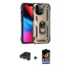 MARSİLYAN™- iPhone 14 Pro Max Kılıf Ahenk Klasik Koleksiyonu - Siyah Buffer Hayalet Cam Ekran Koruyucu + Raze Metal Kamera Lens - GD
