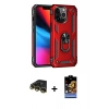 MARSİLYAN™- iPhone 14 Pro Max Kılıf Ahenk Klasik Koleksiyonu - Siyah Buffer Hayalet Cam Ekran Koruyucu + Raze Metal Kamera Lens - GD