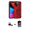 MARSİLYAN™- iPhone 14 Pro Max Kılıf Ahenk Klasik Koleksiyonu - Siyah Buffer Hayalet Cam Ekran Koruyucu + Siyah Bilvis Titan Kamera Lens