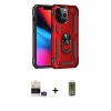 MARSİLYAN™- iPhone 14 Pro Max Kılıf Ahenk Klasik Koleksiyonu - Siyah Joko Magic 5D Hayalet Cam + Gümüş Bilvis Titan Kamera Lens