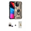 MARSİLYAN™- iPhone 14 Pro Max Kılıf Ahenk Klasik Koleksiyonu - Siyah Mat Seramik Nano Ekran Koruyucu + Bilvis Titan Kamera Lens - GS