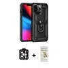 MARSİLYAN™- iPhone 14 Pro Max Kılıf Ahenk Klasik Koleksiyonu - Siyah Mat Seramik Nano Ekran Koruyucu + PVD Metal Kamera Lens - TU