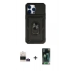 MARSİLYAN™- iPhone 14 Pro Max Kılıf Ahenk Klasik - Şeffaf 360 Full Body Arka Koruyucu + Bilvis Titan Kamera Lens - GD