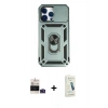 MARSİLYAN™- iPhone 14 Pro Max Kılıf Ahenk Klasik - Şeffaf Pasifik Cam Ekran Koruyucu + Bilvis Titan Kamera Lens - DNMR