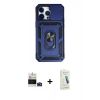 MARSİLYAN™- iPhone 14 Pro Max Kılıf Ahenk Klasik - Şeffaf Pasifik Cam Ekran Koruyucu + Bilvis Titan Kamera Lens - DNMR