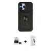 MARSİLYAN™- iPhone 14 Pro Max Kılıf Ahenk Klasik - Şeffaf Pasifik Cam Ekran Koruyucu + Bilvis Titan Kamera Lens - DNMR