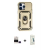 MARSİLYAN™- iPhone 14 Pro Max Kılıf Ahenk Klasik - Şeffaf Pasifik Cam Ekran Koruyucu + Bilvis Titan Kamera Lens - DNMR